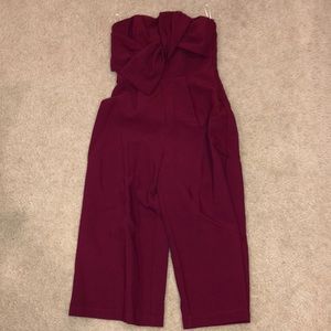 Maroon Strapless Romper